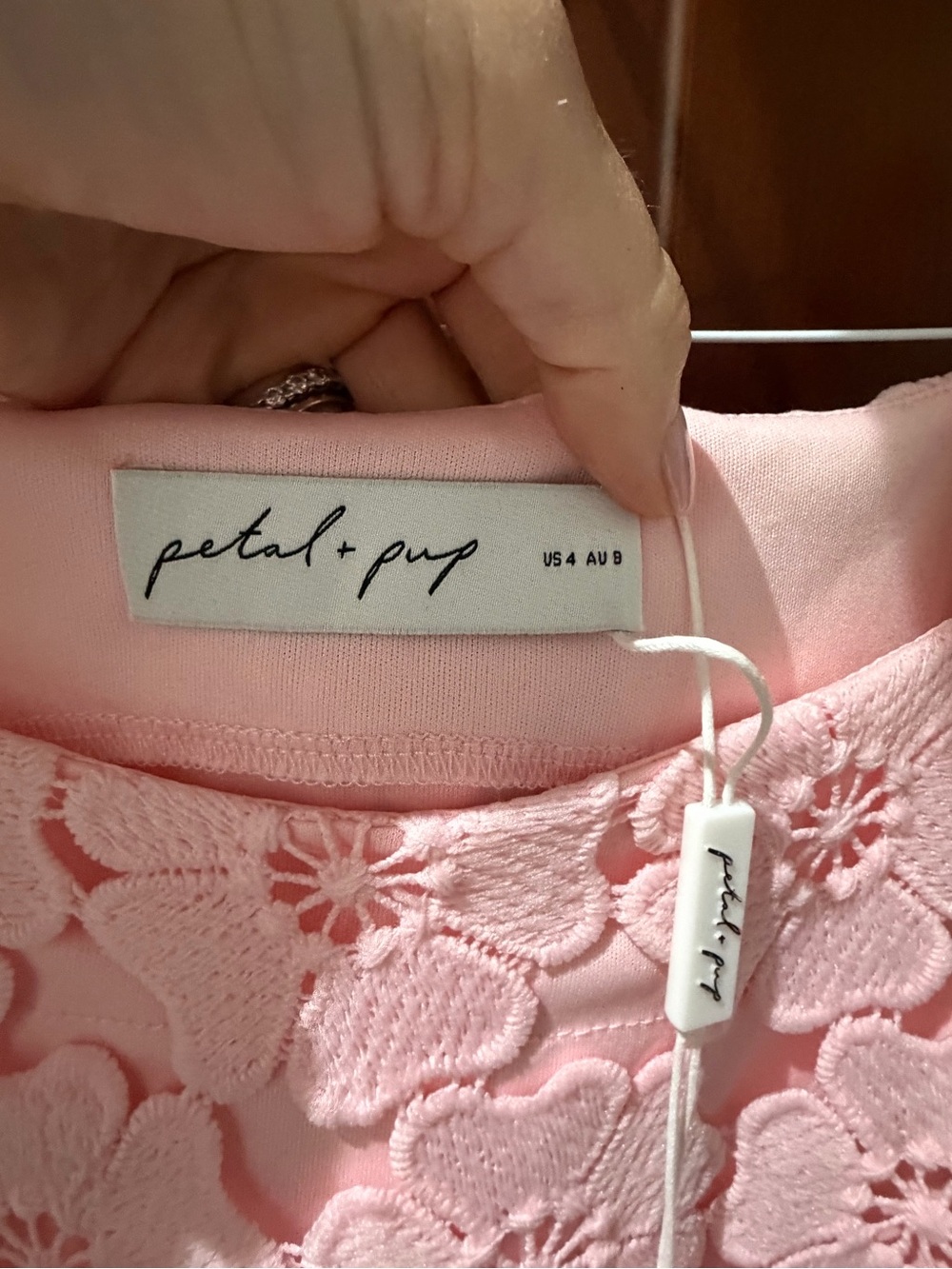 Petal & Pup Pink Floral Lace Crop Top - Picture 6 of 9